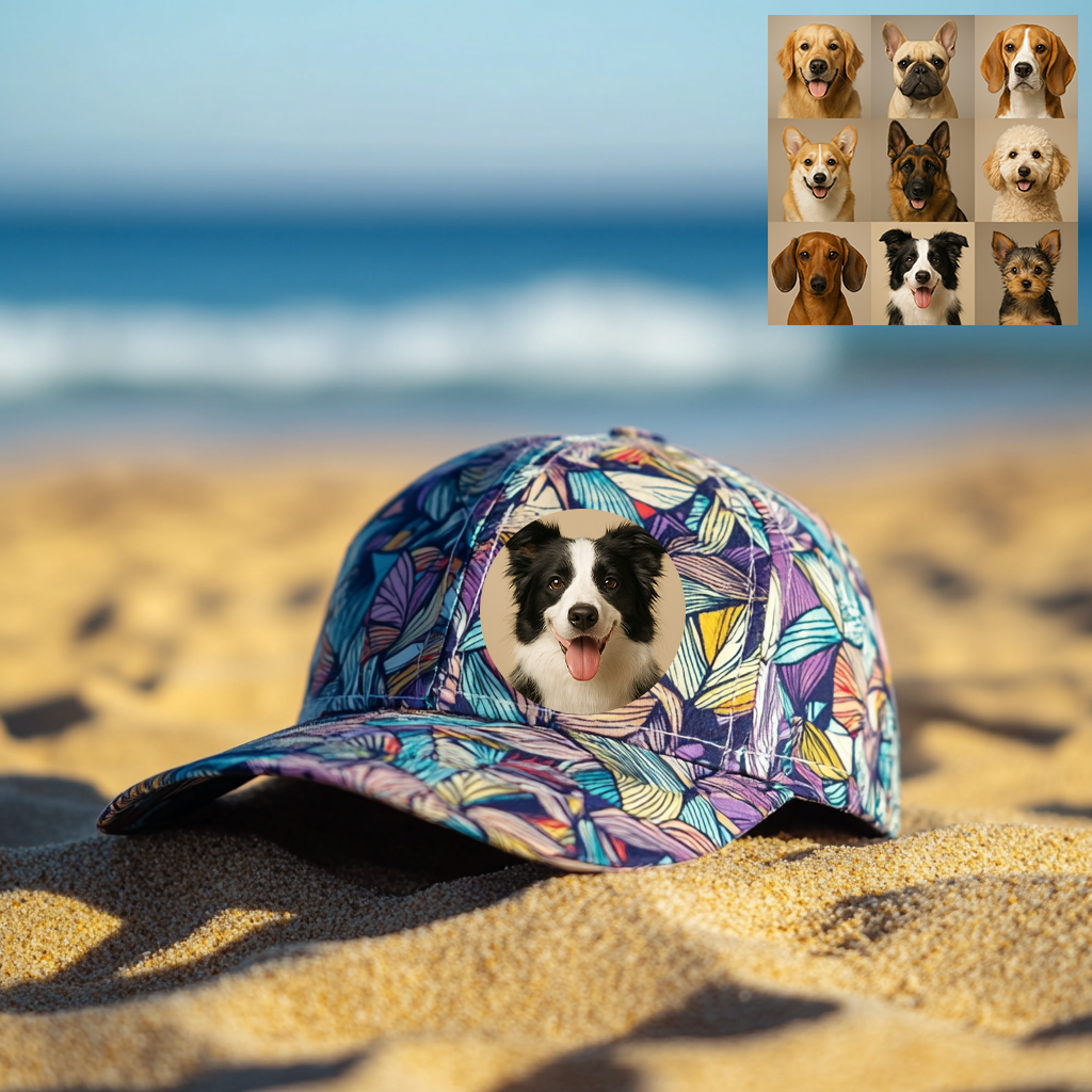 Custom Prints/Embroidery with Your Photos Custom/Dog Photo– Personalized Gifts Luxury Cap Hat