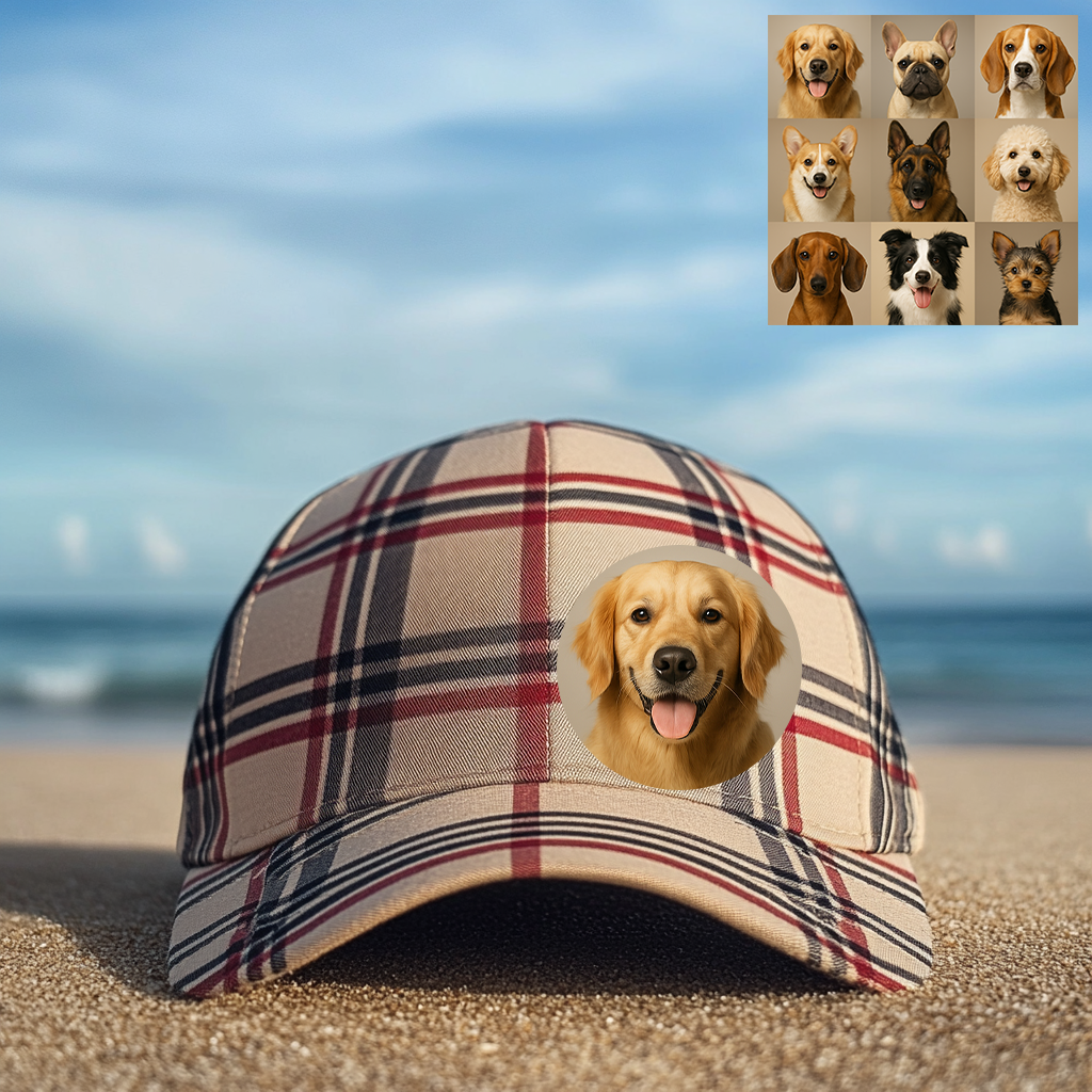Custom Prints/Embroidery with Your Photos Custom/Dog Photo– Personalized Gifts Luxury Cap Hat