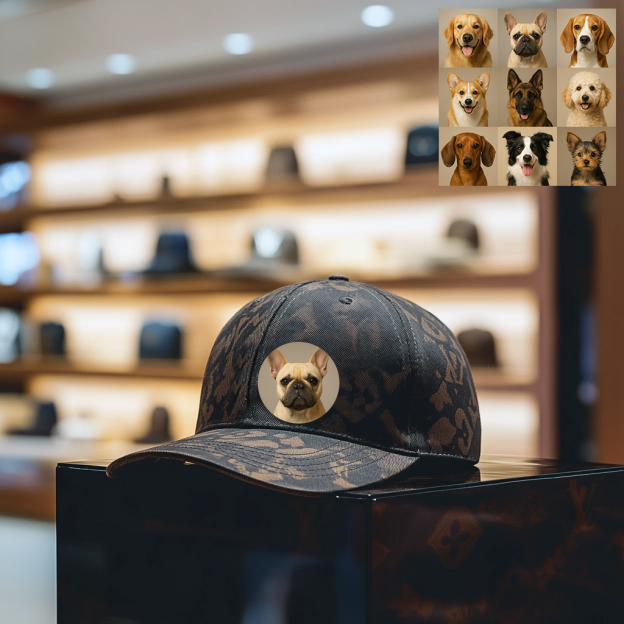 Custom Prints/Embroidery with Your Photos Custom/Dog Photo– Personalized Gifts Luxury Cap Hat