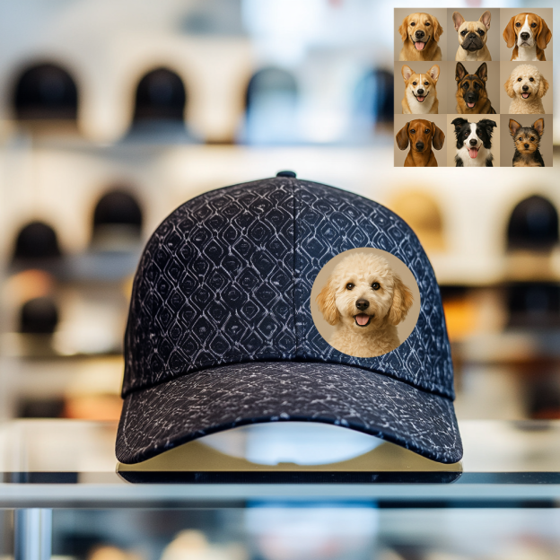Custom Prints/Embroidery with Your Photos Custom/Dog Photo– Personalized Gifts Luxury Cap Hat