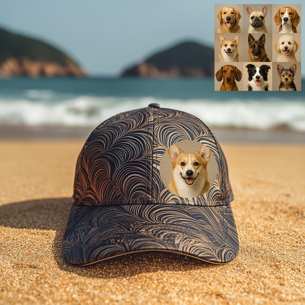 Custom Prints/Embroidery with Your Photos Custom/Dog Photo– Personalized Gifts Luxury Cap Hat