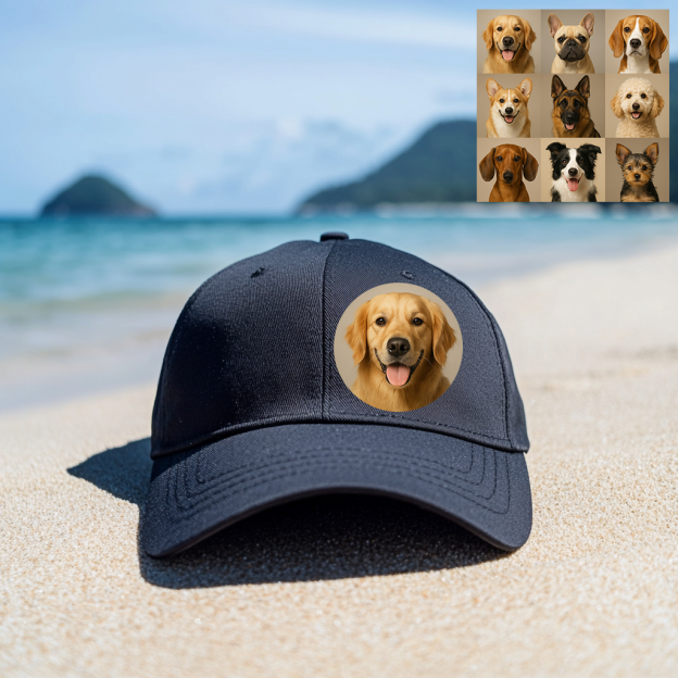 Custom Prints/Embroidery with Your Photos Custom/Dog Photo– Personalized Gifts Luxury Cap Hat