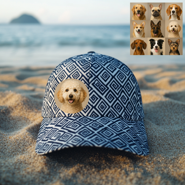 Custom Prints/Embroidery with Your Photos Custom/Dog Photo– Personalized Gifts Luxury Cap Hat