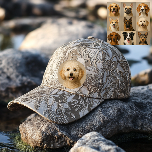 Custom Prints/Embroidery with Your Photos Custom/Dog Photo– Personalized Gifts Luxury Cap Hat