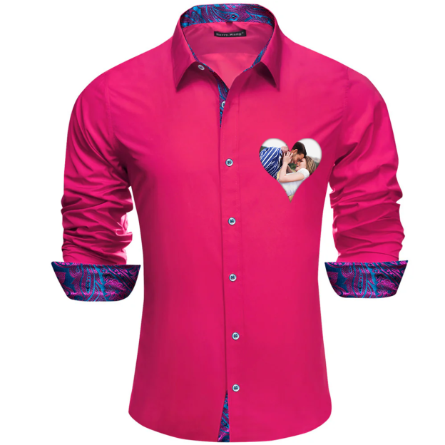 Custom Prints/Embroidery With Your Photos Silk Luxury unique Luxe long Shirt