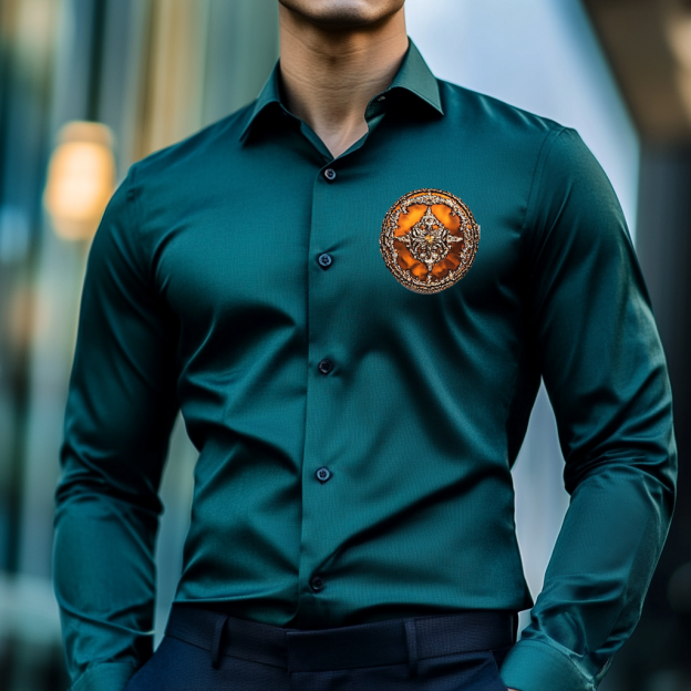 Custom Personalized Luxe Exclusive Design Embroidery & Print Business Casual Vacation Shirt