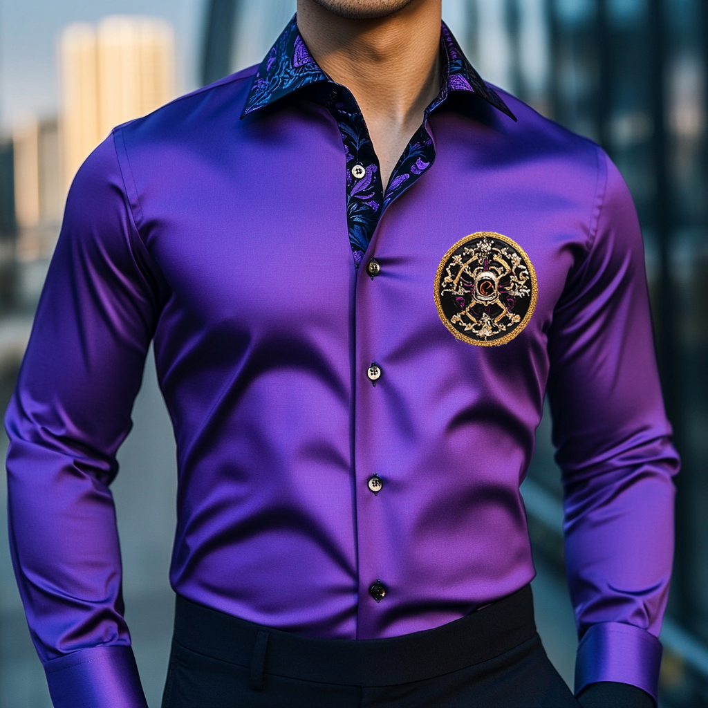 Custom Personalized Luxe Exclusive Design Embroidery & Print Business Casual Vacation Shirt