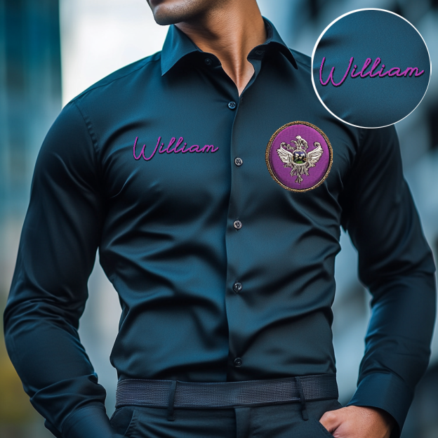 Custom Personalized Luxe Exclusive Design Embroidery & Print Business Casual Vacation Shirt