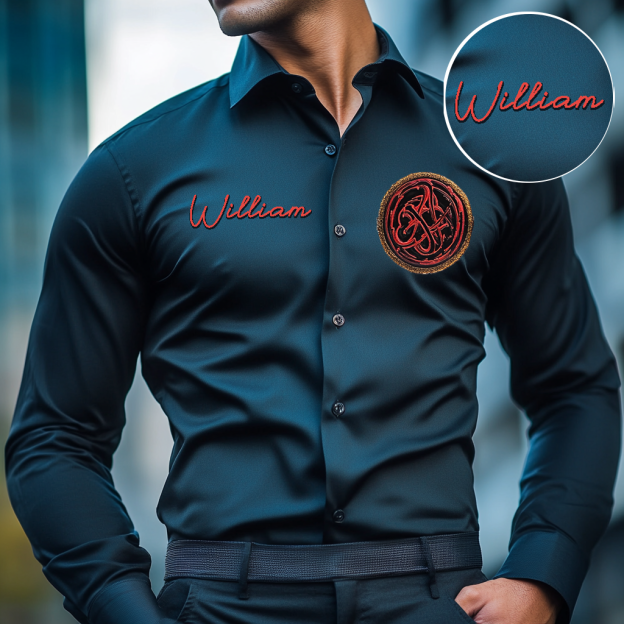 Custom Personalized Luxe Exclusive Design Embroidery & Print Business Casual Vacation Shirt