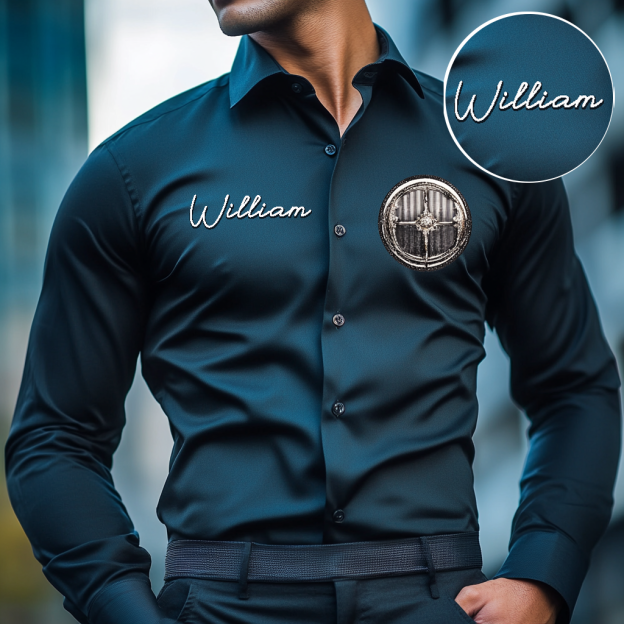 Custom Personalized Luxe Exclusive Design Embroidery & Print Business Casual Vacation Shirt