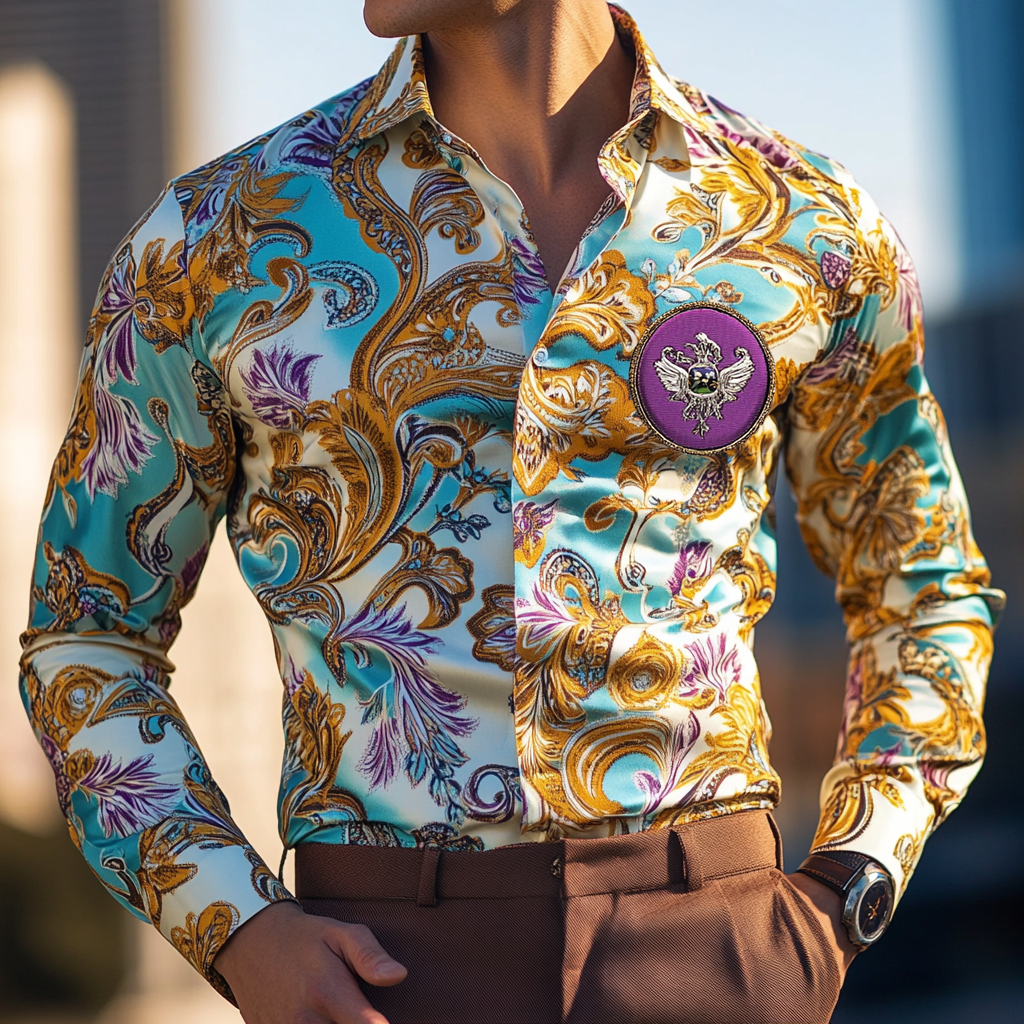 Custom Personalized Luxe Exclusive Design Embroidery & Print Business Casual Vacation Shirt