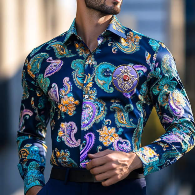 Custom Personalized Luxe Exclusive Design Embroidery & Print Business Casual Vacation Shirt