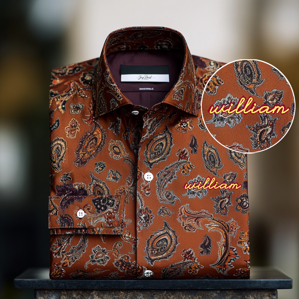 VIP Exclusive Design Embroidery & Print Business Casual Vacation Shirt
