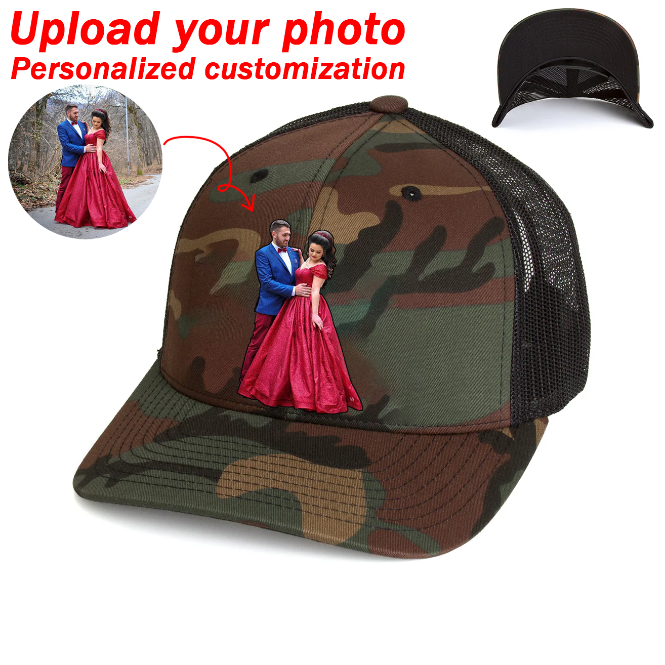 Custom Prints/Embroidery with Your Photos Custom Dog Photo– Personalized Gifts Baseball Cap Hat