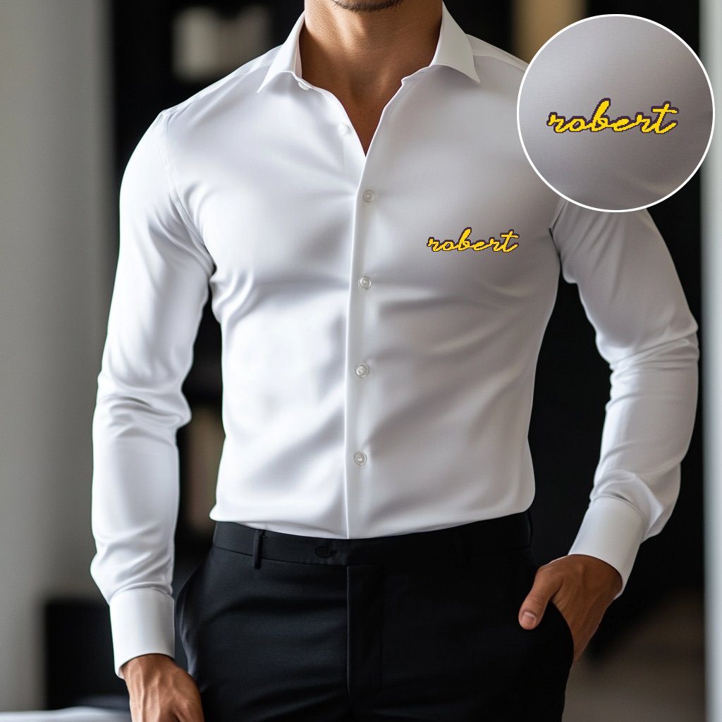 Custom Personalized Luxe Exclusive Design Embroidery & Print Business Casual Vacation Shirt