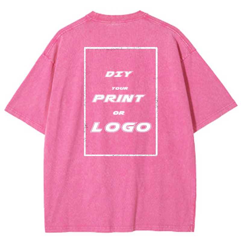 Custom DTG Graph Printing Washed T Shirt
