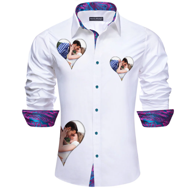 Custom Prints/Embroidery With Your Photos Silk Luxury unique Luxe long Shirt