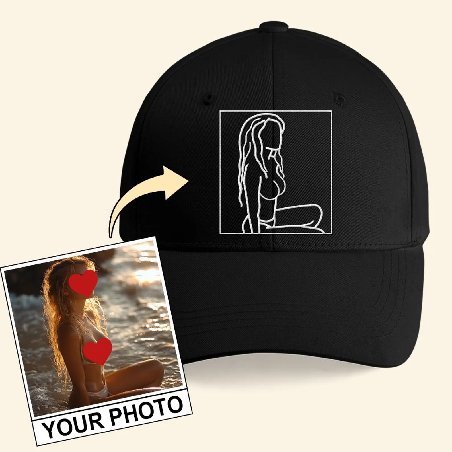 Custom Prints/Embroidery with Your Photos Custom/Dog Photo– Personalized Gifts Luxury Cap Hat