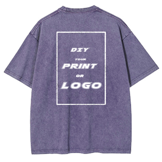 Custom DTG Graph Printing Washed T Shirt