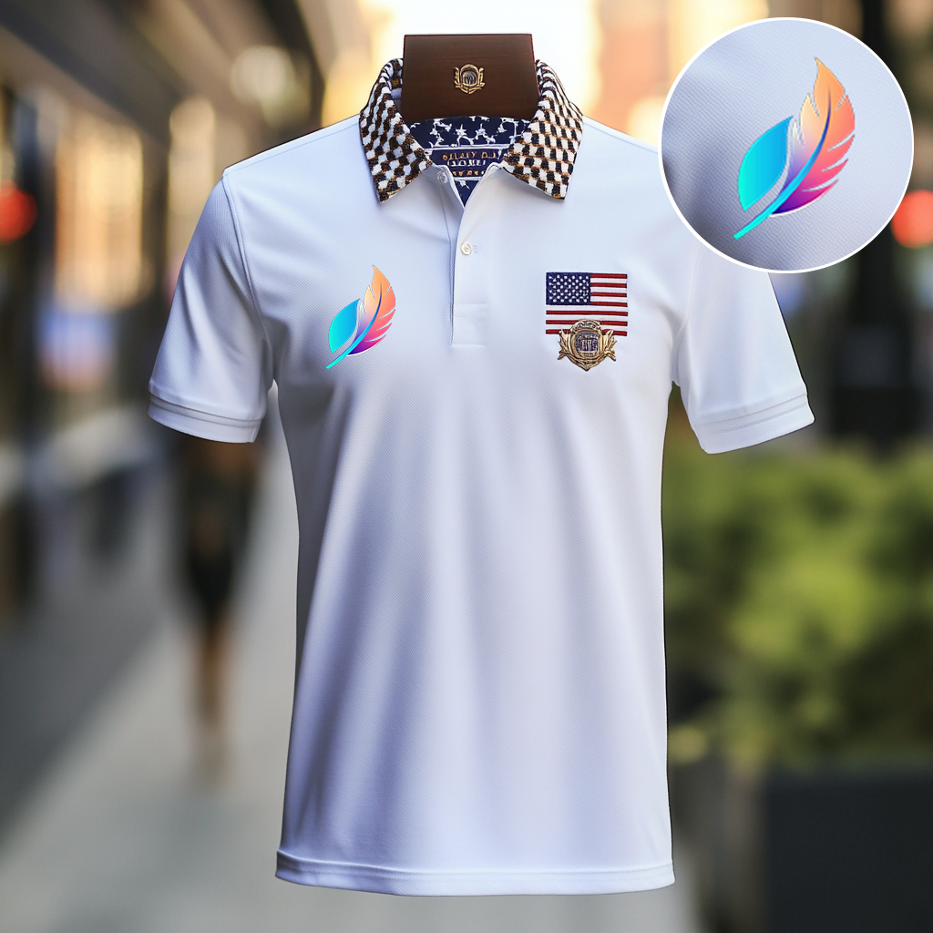Custom Personalized Luxe Exclusive Design Embroidery & Print Business Casual Vacation Short-Sleeved Polo Shirt
