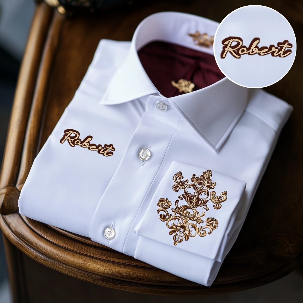Custom Personalized Luxe Exclusive Design Embroidery & Print Business Casual Vacation Shirt