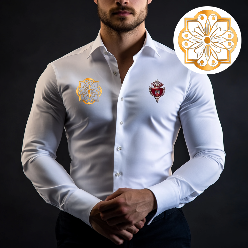 Custom Personalized Luxe Exclusive Design Embroidery & Print Business Casual Vacation Shirt