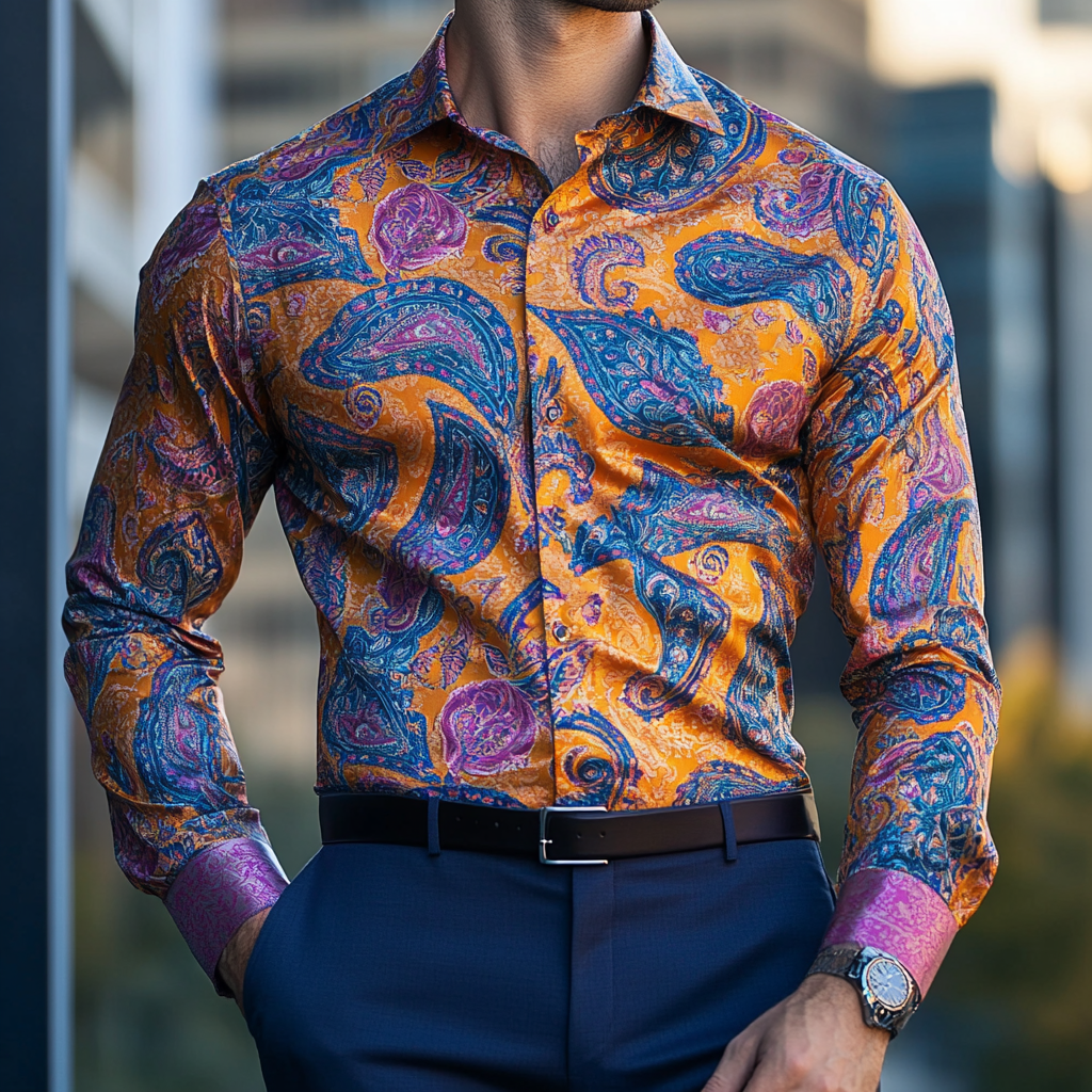 VIP Exclusive Design Embroidery & Print Business Casual Vacation Shirt