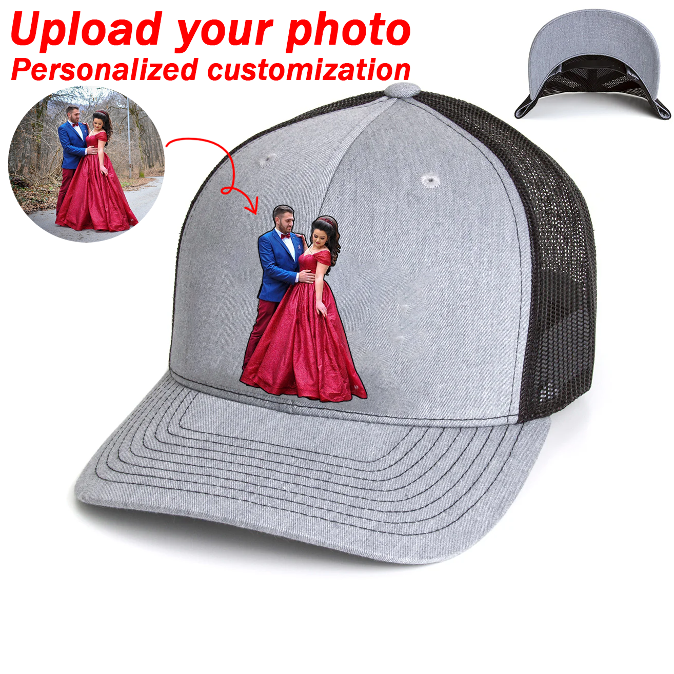 Custom Prints/Embroidery with Your Photos Custom Dog Photo– Personalized Gifts Baseball Cap Hat