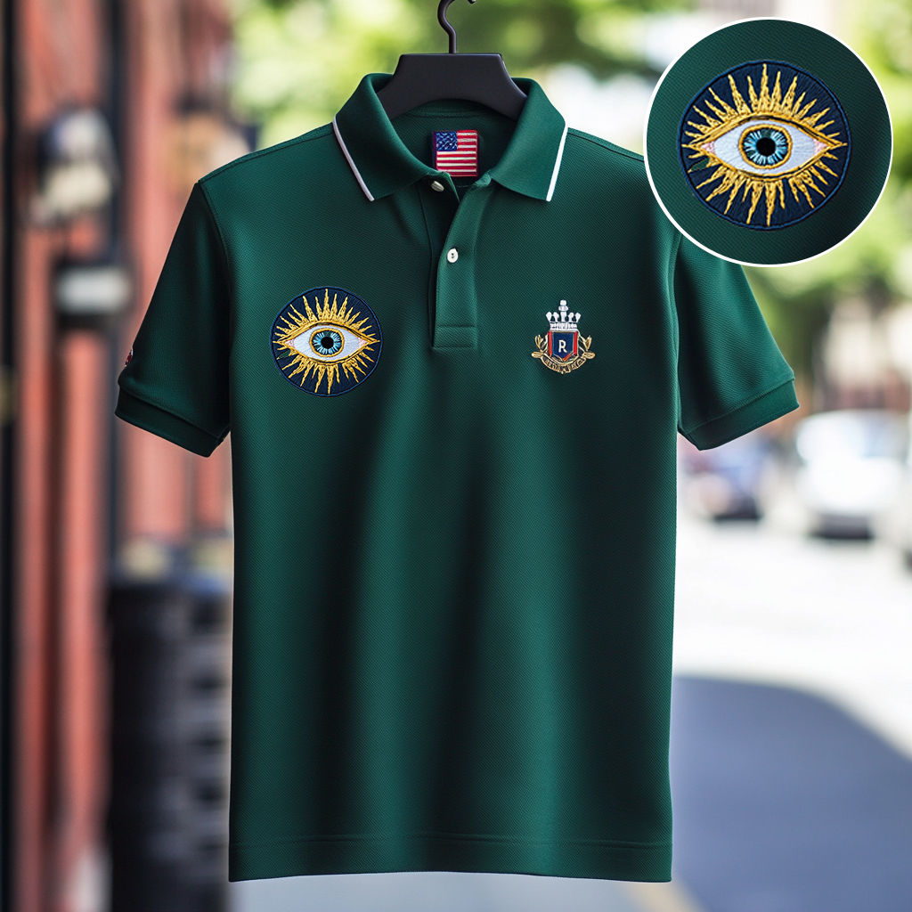 Custom Personalized Luxe Exclusive Design Embroidery & Print Business Casual Vacation Short-Sleeved Polo Shirt