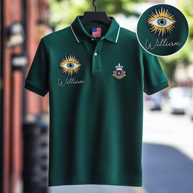 Custom Personalized Luxe Exclusive Design Embroidery & Print Business Casual Vacation Short-Sleeved Polo Shirt