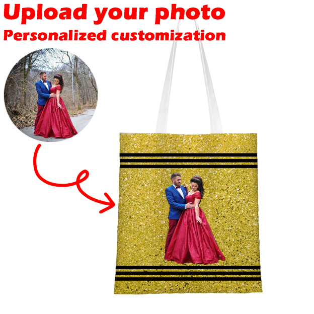 Personalized Faux Glitter Crayon Design Large Canvas Tote Bag Office Commuting Appreciation Gift for Teacher