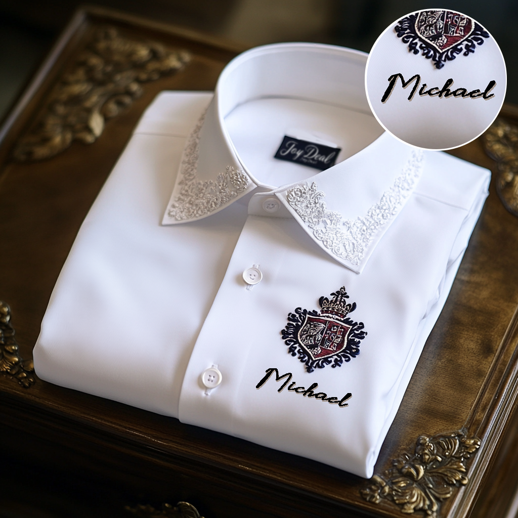 Custom Personalized Luxe Exclusive Design Embroidery & Print Business Casual Vacation Shirt