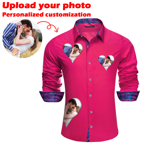 Custom Prints/Embroidery With Your Photos Silk Luxury unique Luxe long Shirt