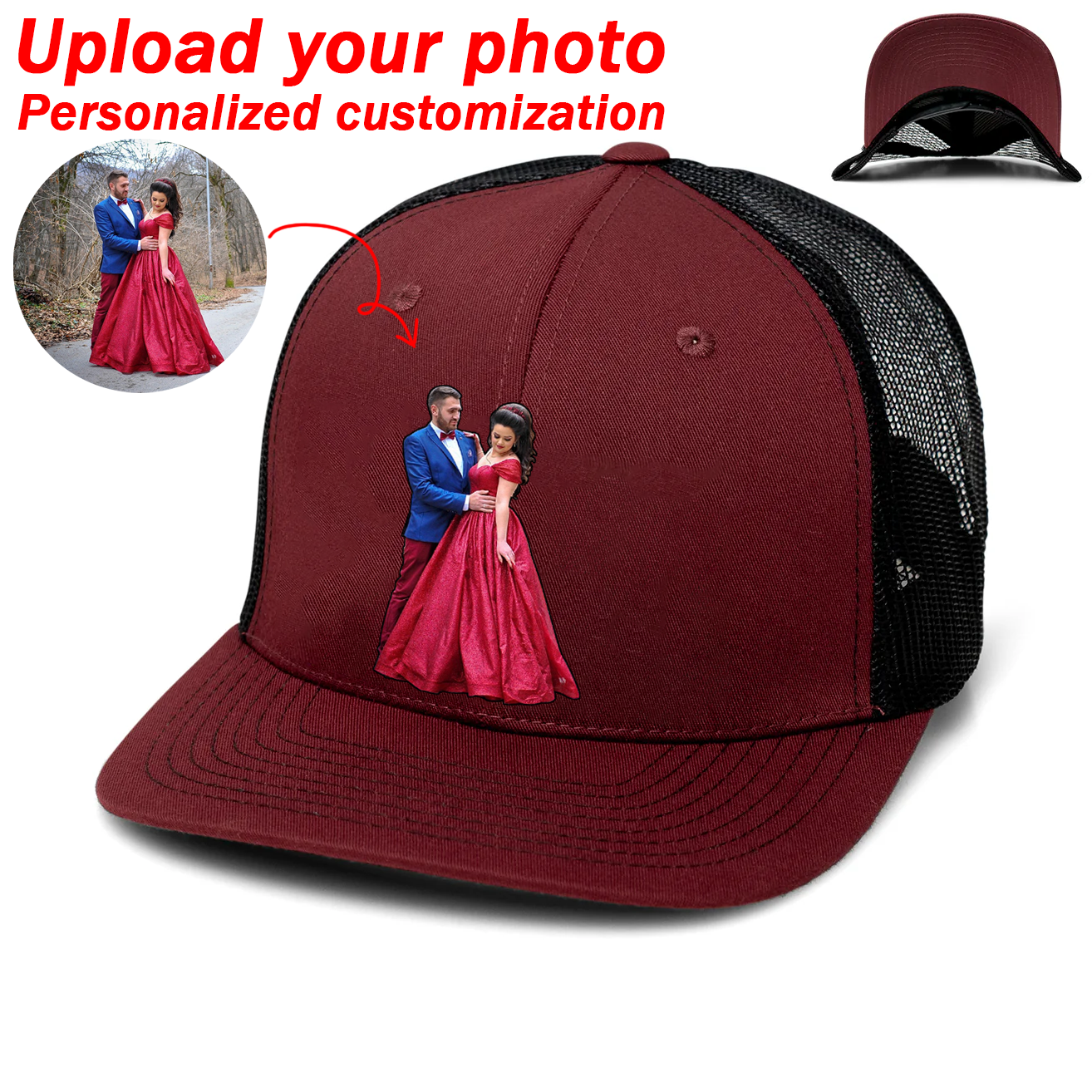 Custom Prints/Embroidery with Your Photos Custom Dog Photo– Personalized Gifts Baseball Cap Hat