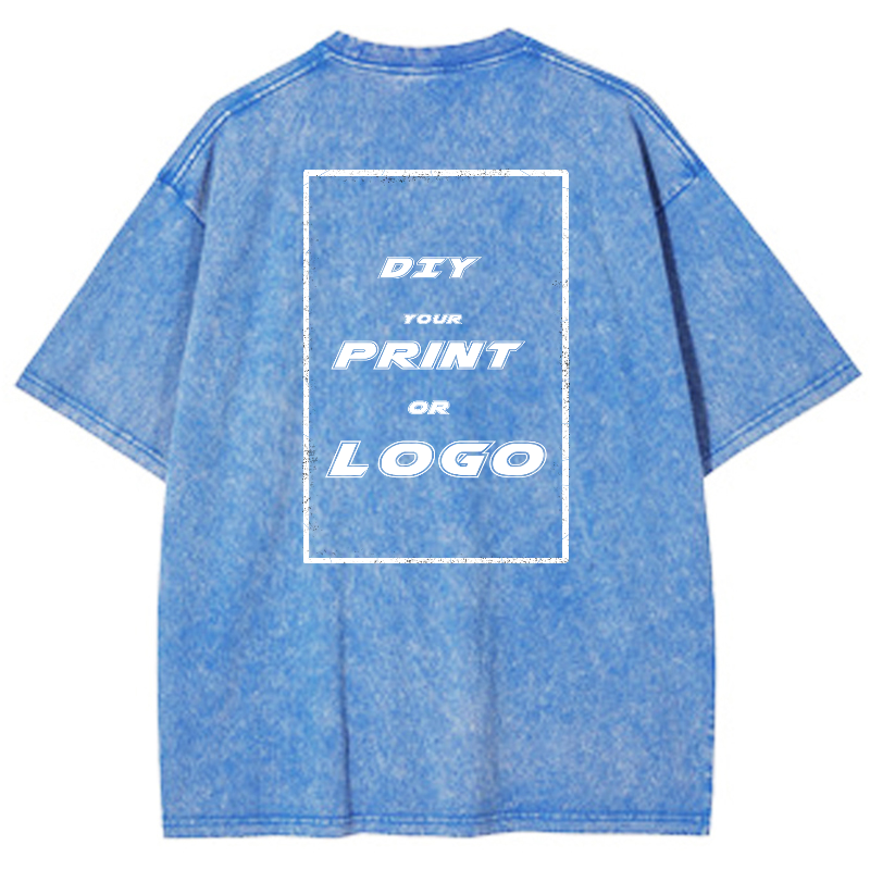 Custom DTG Graph Printing Washed T Shirt