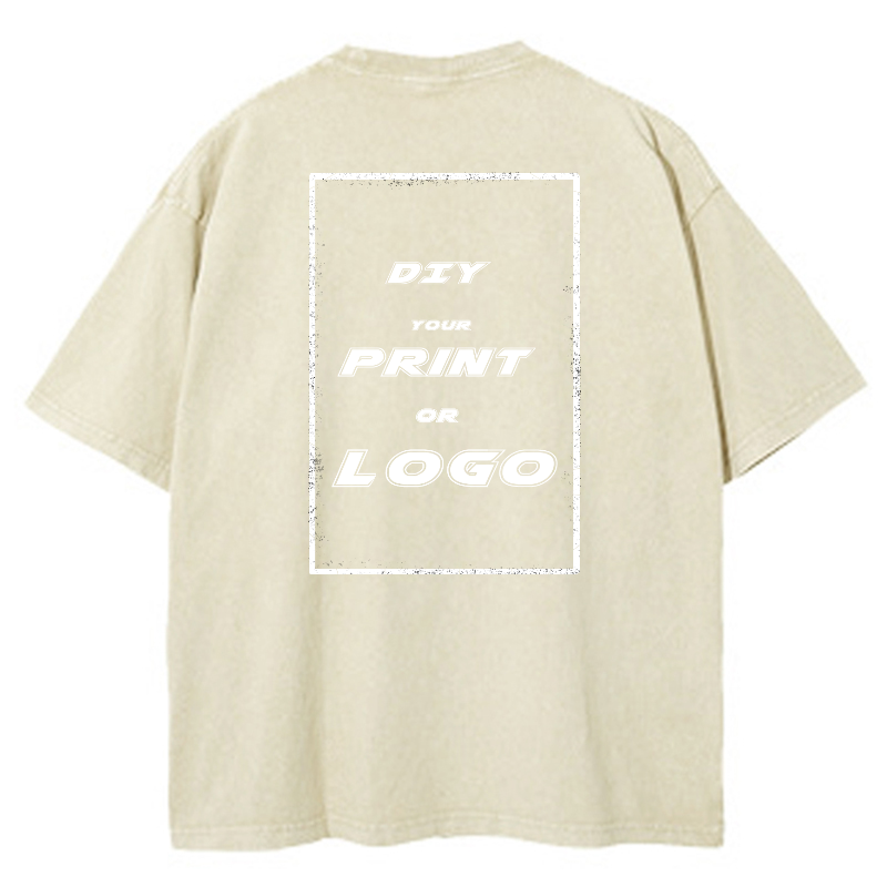 Custom DTG Graph Printing Washed T Shirt
