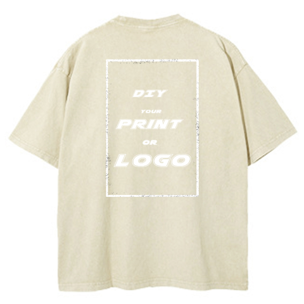 Custom DTG Graph Printing Washed T Shirt
