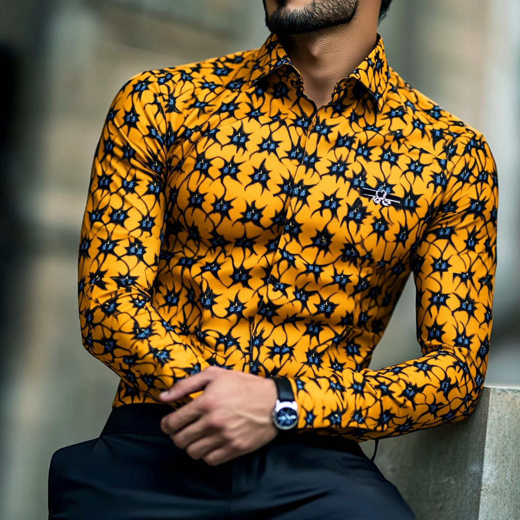 Custom Personalized Luxe Exclusive Design Embroidery & Print Business Casual Vacation Shirt