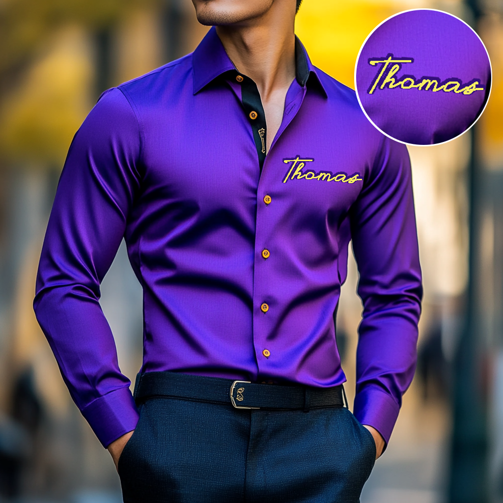 Custom Personalized Luxe Exclusive Design Embroidery & Print Business Casual Vacation Shirt