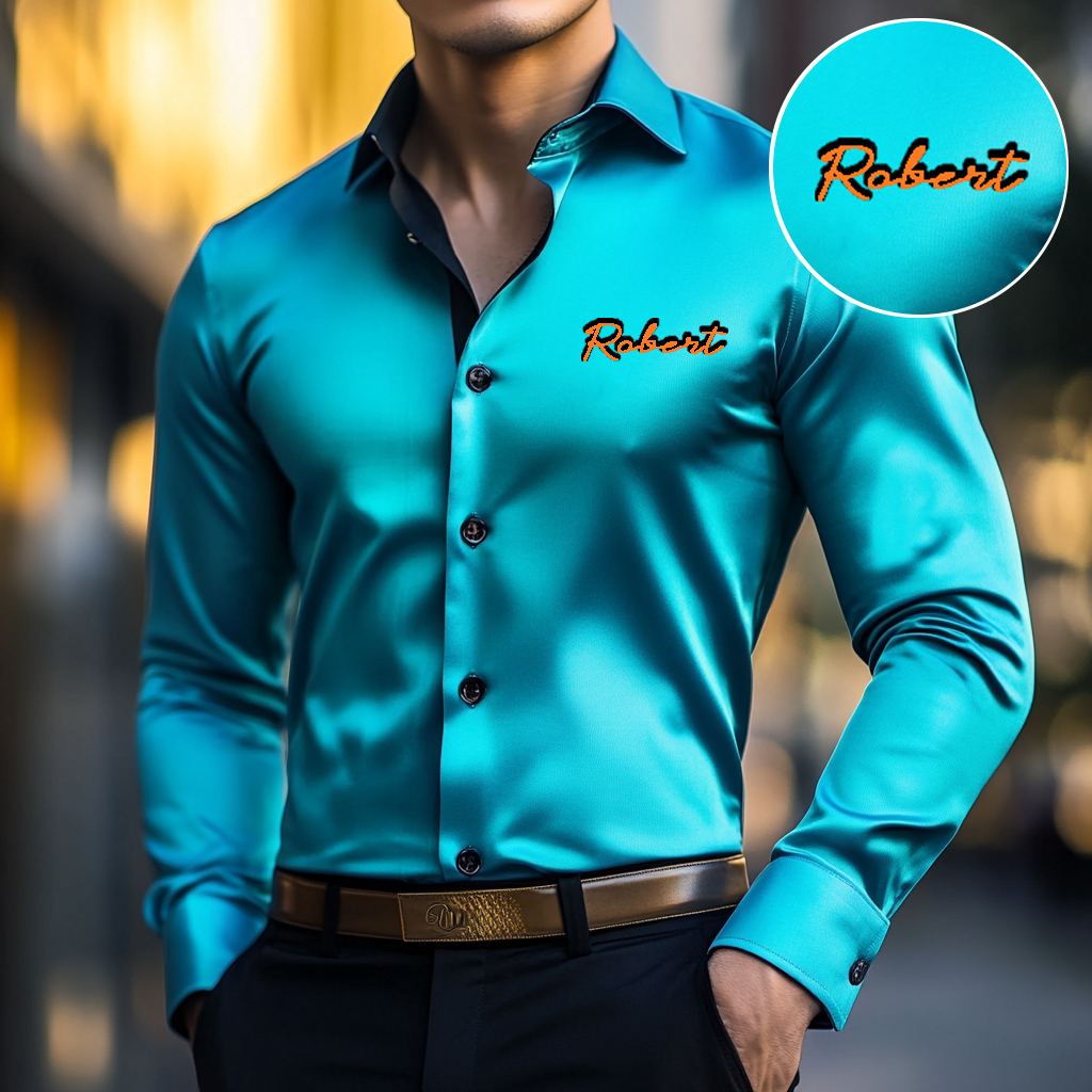 Custom Personalized Luxe Exclusive Design Embroidery & Print Business Casual Vacation Shirt