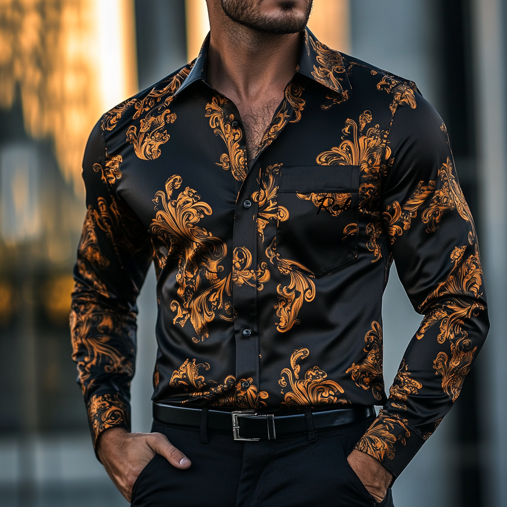 Custom Personalized Luxe Exclusive Design Embroidery & Print Business Casual Vacation Shirt