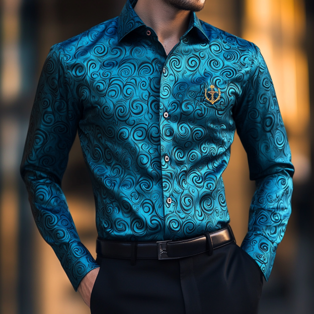 Custom Personalized Luxe Exclusive Design Embroidery & Print Business Casual Vacation Shirt