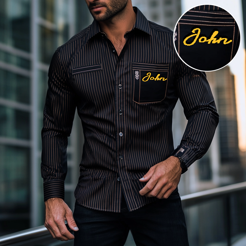 Custom Personalized Luxe Exclusive Design Embroidery & Print Business Casual Vacation Shirt