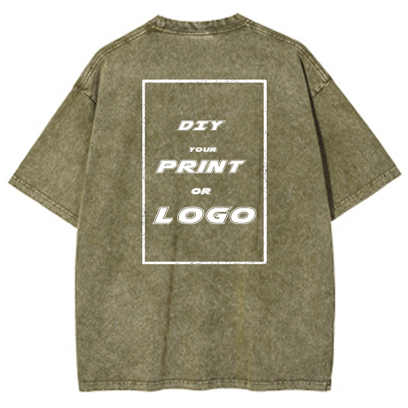 Custom DTG Graph Printing Washed T Shirt