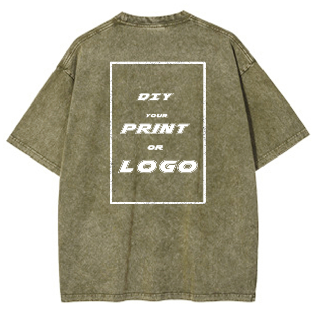 Custom DTG Graph Printing Washed T Shirt