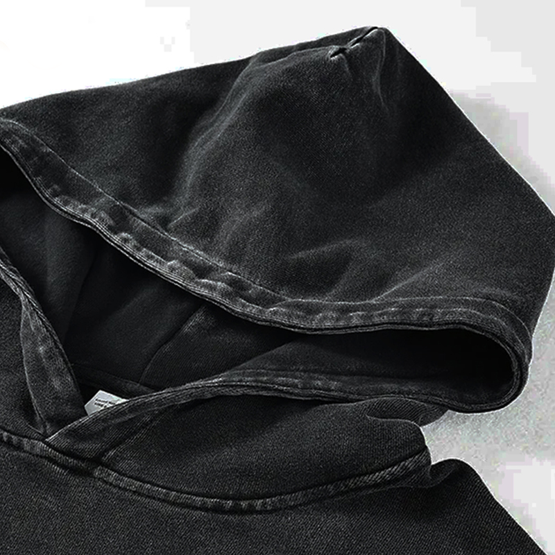 450GSM Pure Cotton Custom Printed  Washed Hoodie For Unisex