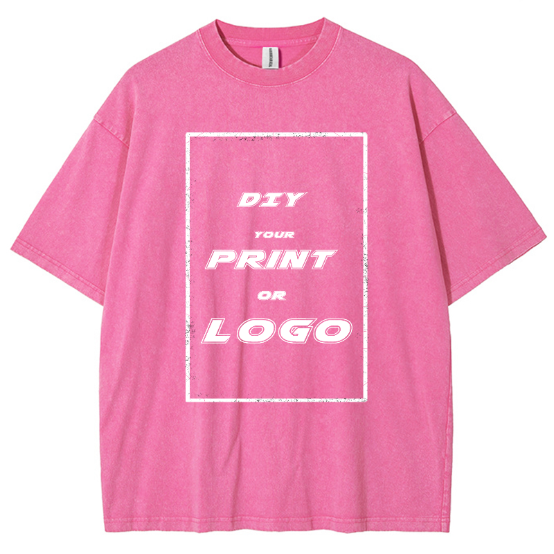 Custom DTG Graph Printing Washed T Shirt