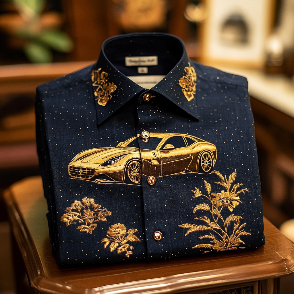 2025 Unique Design The Best Gift Customized Car Embroidered Shirt