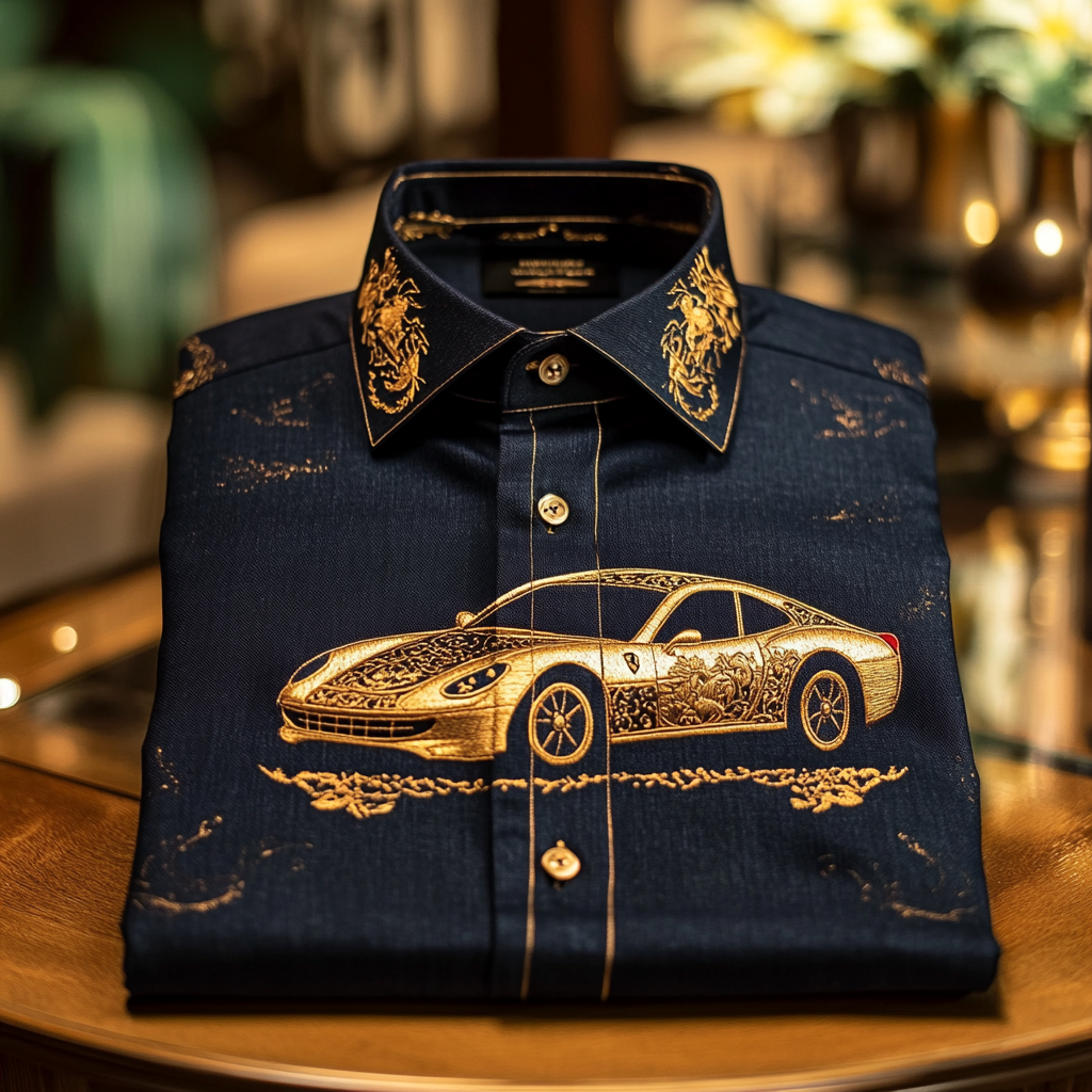 2025 Unique Design The Best Gift Customized Car Embroidered Shirt