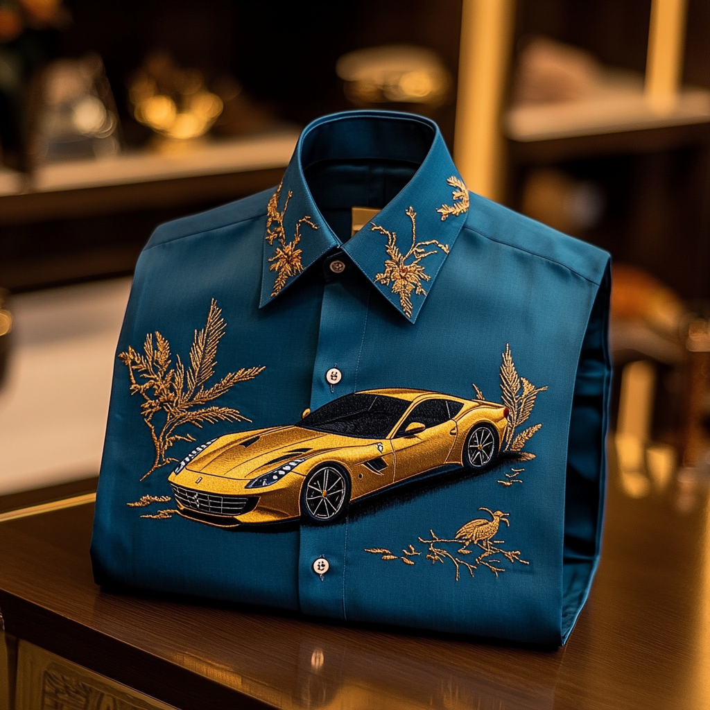 2025 Unique Design The Best Gift Customized Car Embroidered Shirt